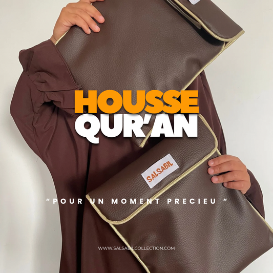 Housse pour Qur’an (simili cuir chocolat format basic )