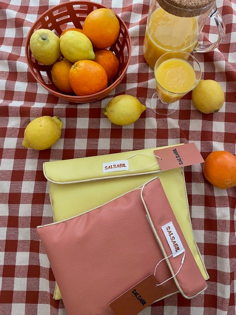 Housse (simili cuir) jaune citron XL